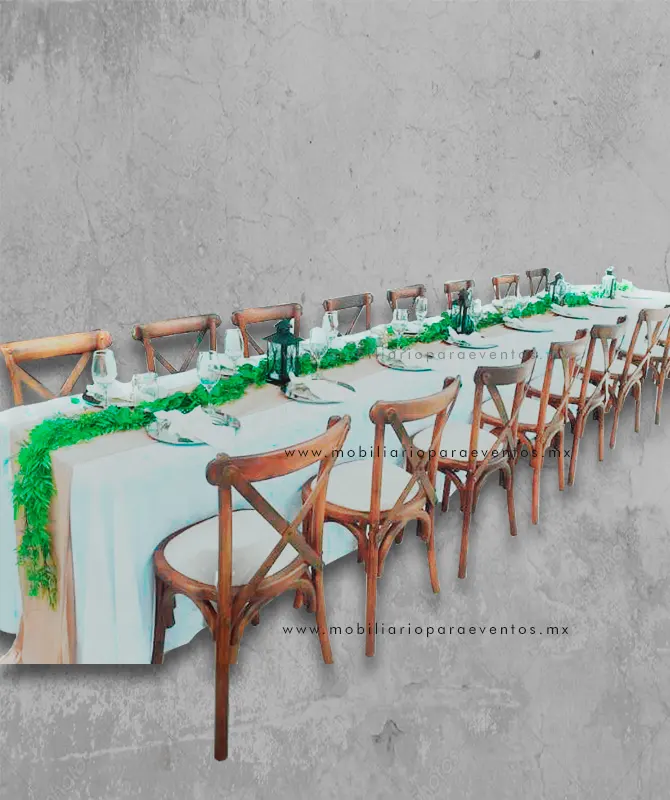 mesa con mantel crossback